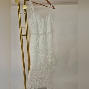 Elegant White Lace Dress XL 10 Spaghetti Strap Two Sisters Flamenco